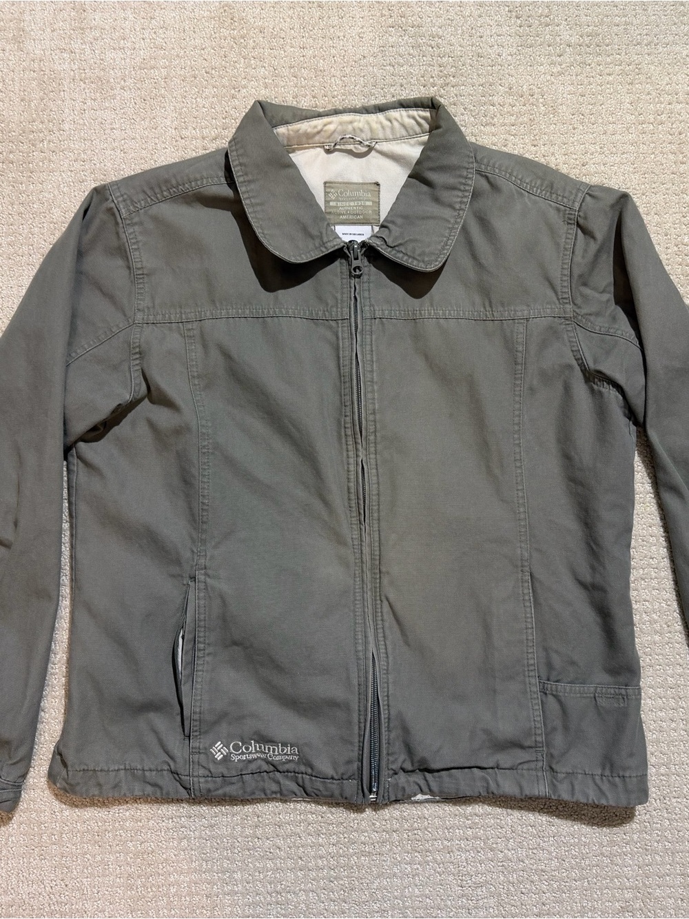 Columbia Granite Cloth Lite Jacket Womens L Gray Stonewashed Utility Outdoor